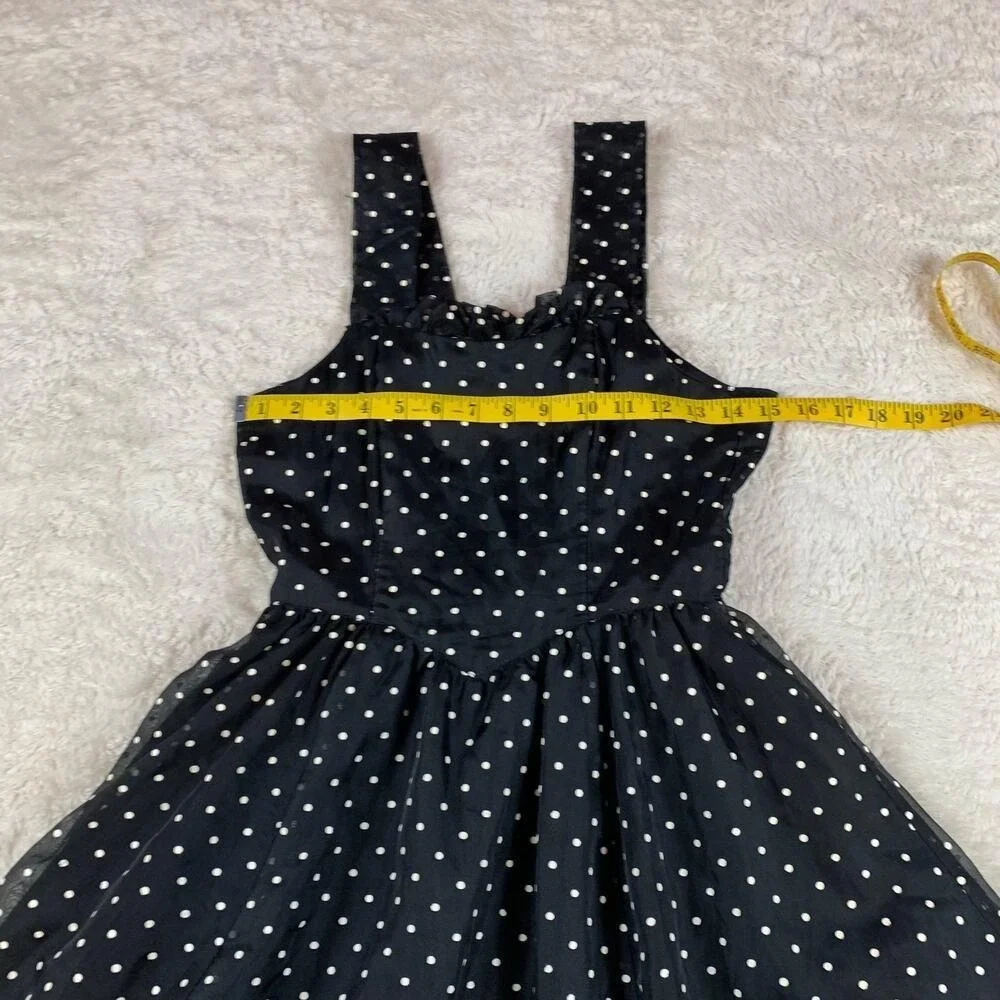 Vintage 80s Gunne Sax Polka Dot Maxi‎ Dress Size 3